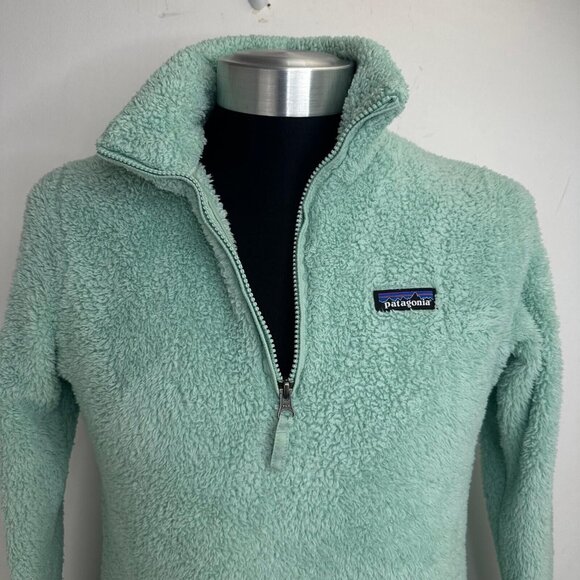 Patagonia‎ Los Gatos Zip Fuzzy Fleece Thermal Blue Pullover Women’s Size Small - Picture 2 of 6